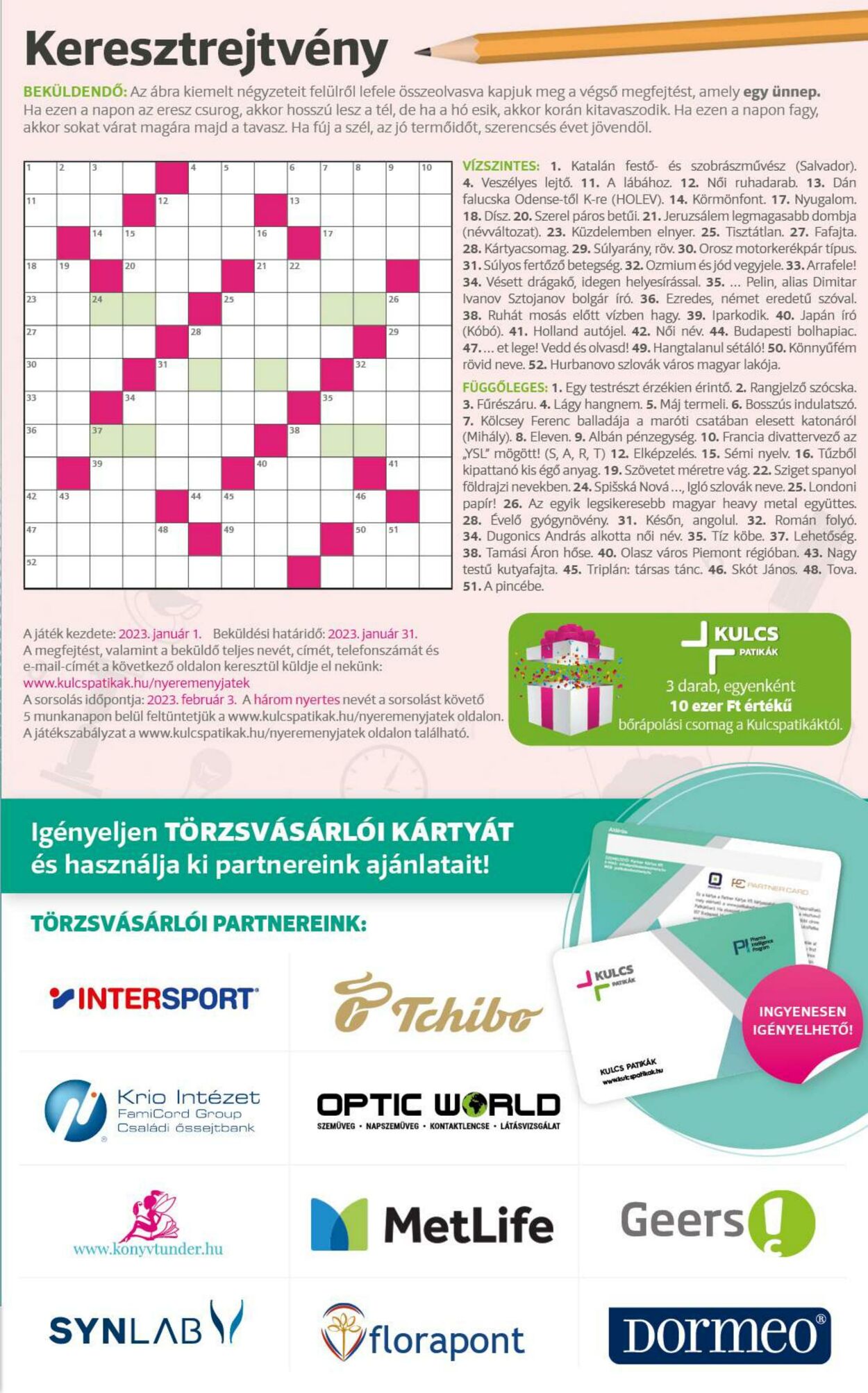 Flyer Kulcs Patikák 01.01.2023 - 31.01.2023