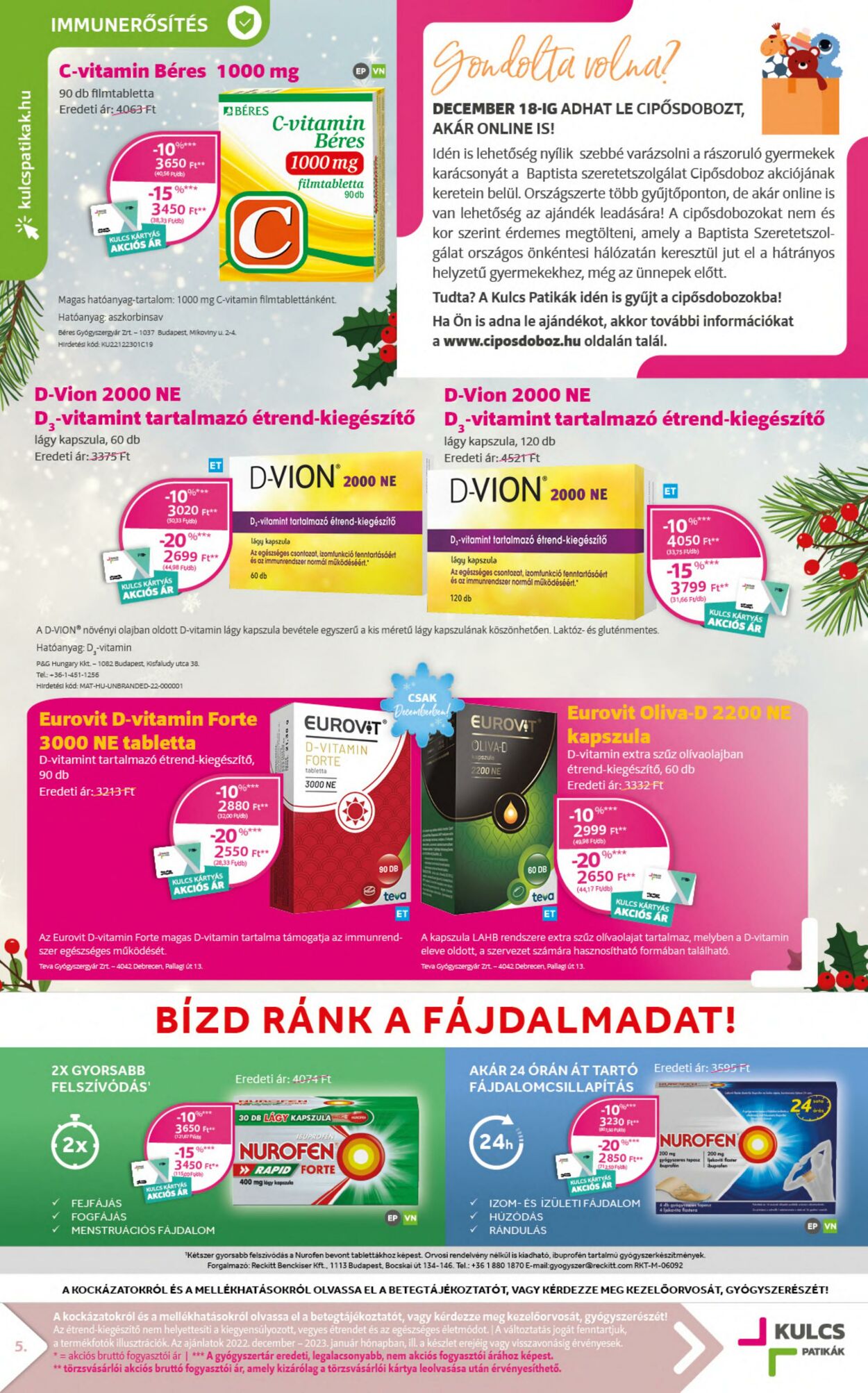 Flyer Kulcs Patikák 01.12.2022 - 31.12.2022