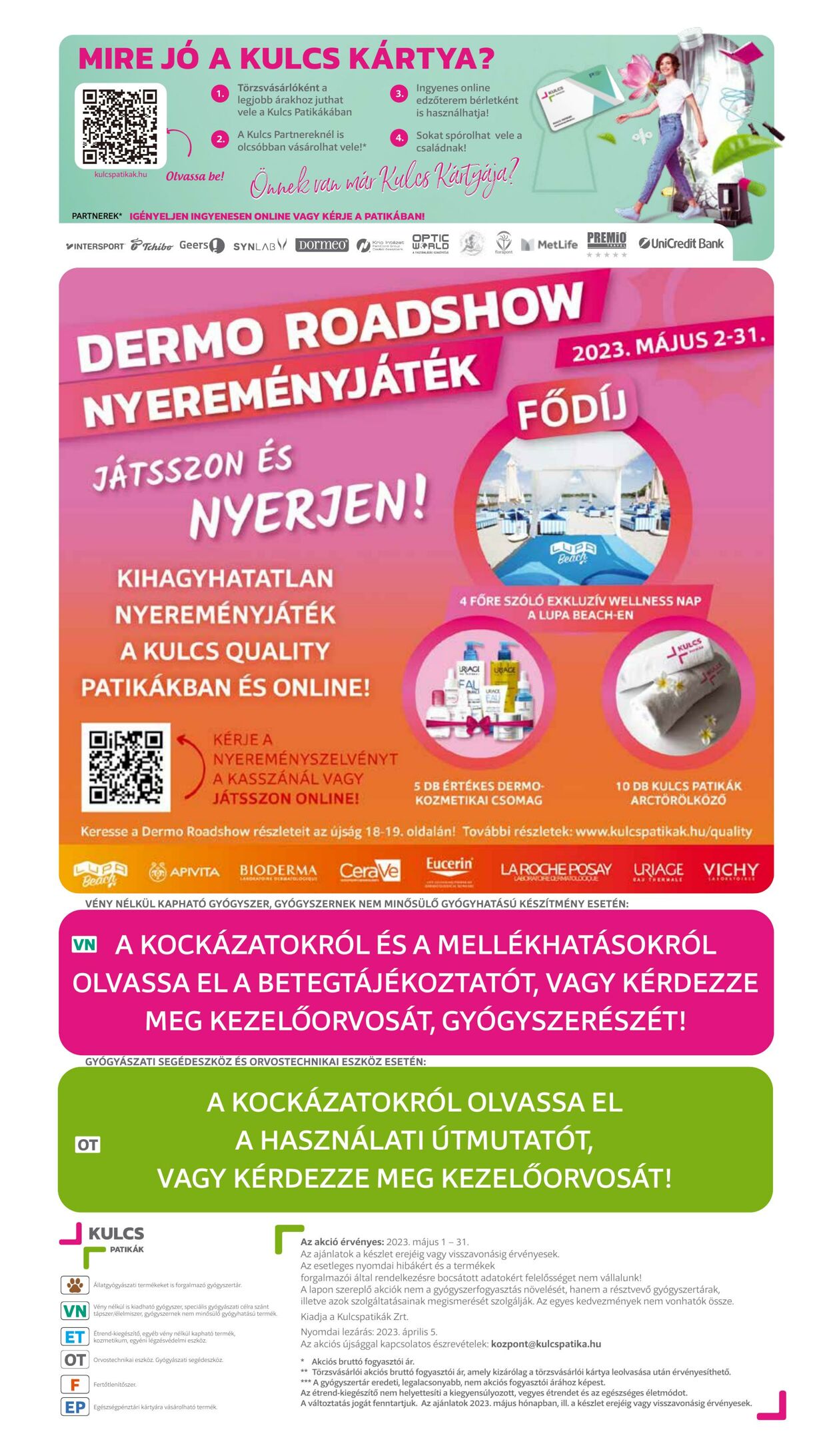 Flyer Kulcs Patikák 01.05.2023 - 31.05.2023